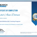 SEO-Training-Certificate-Rachel-Datuin-From-Searchworks.ph